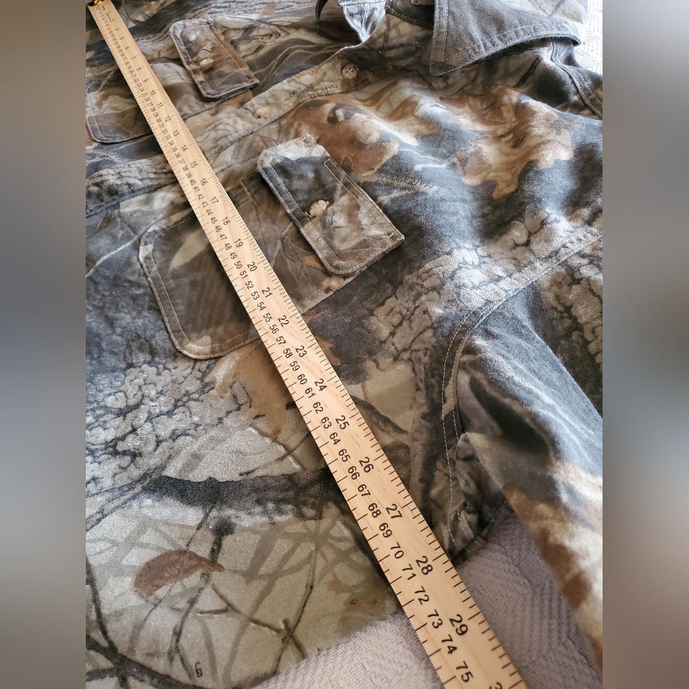 Wrangler Rugged Wear Heavyweight Realtree Hardwoods Camo Hunting Shirt XXL - Picture 9 of 12